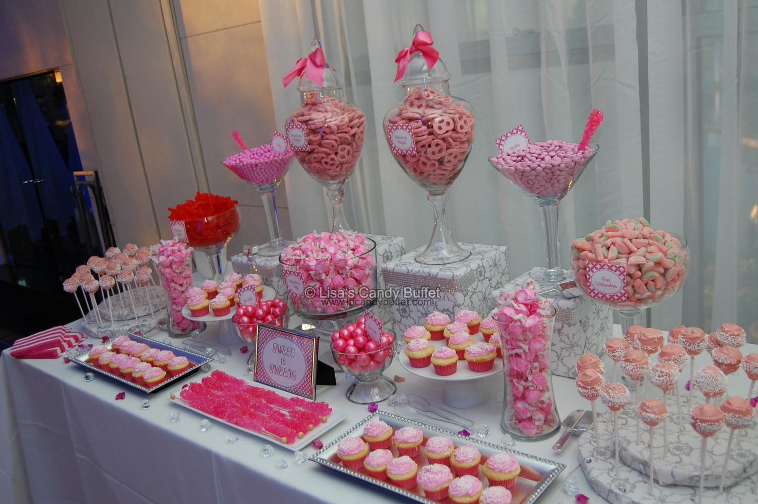 Sweet 16 Candy Buffet Ideas Black And White Chic Dessert Table By